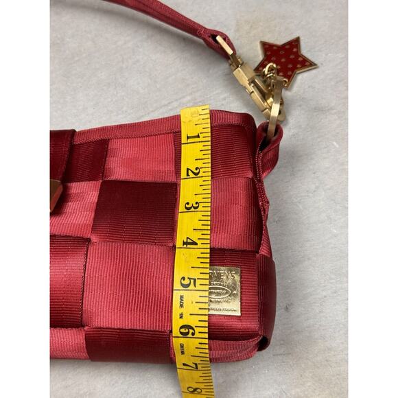 Harveys Seatbelt RARE Maroon Red Carriage Baguette Handbag - Picture 13 of 16